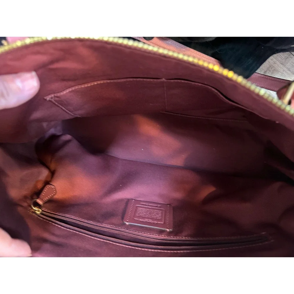 Coach Womens Tote Bag Crossgrain Leather Pink Large